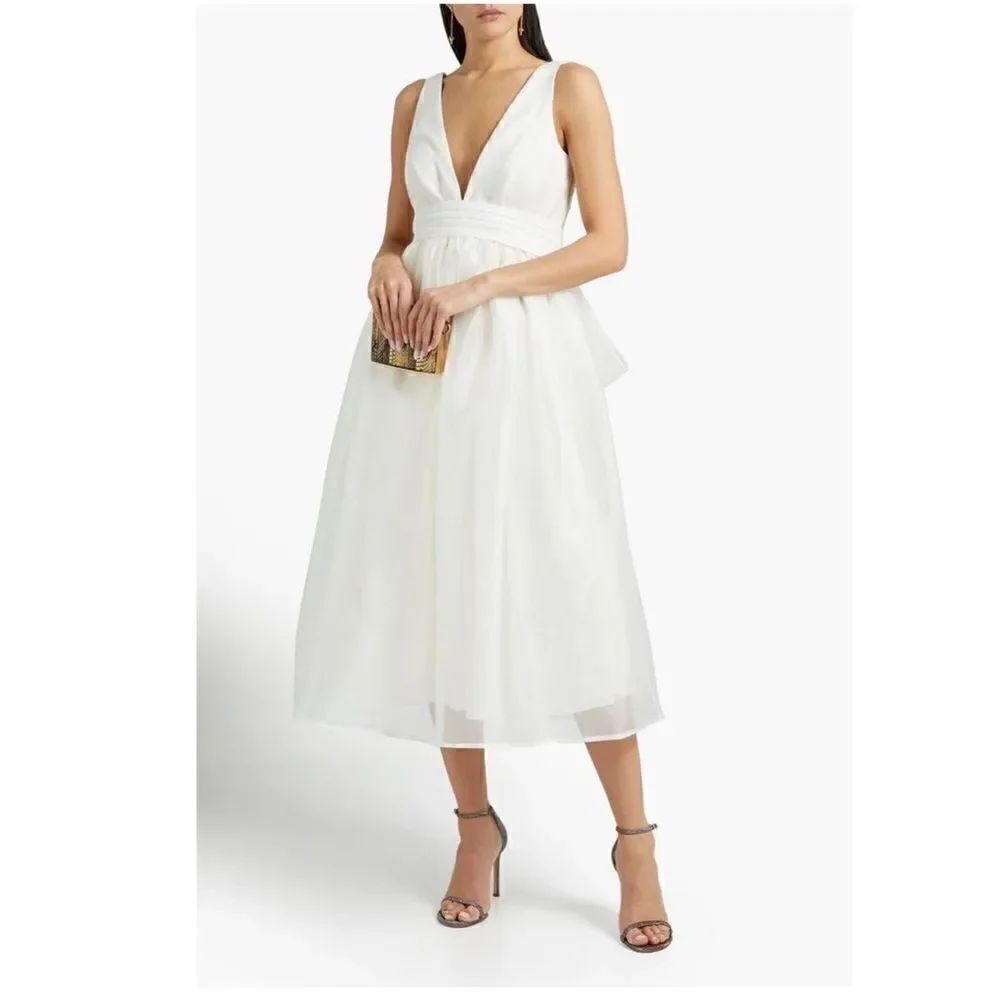 New SACHIN & BABI BHLDN 
Carmina bow-embellished gathered organza/ size 4